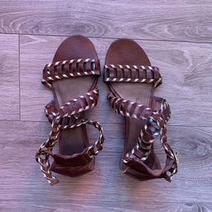 Extra 50% off! Brown and Gold Sandals